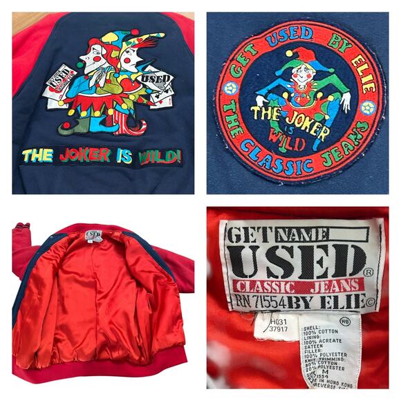 RARE Vintage Get Used by Elie Joker Is Wild Bomber Jacket / Men’s Medium - - Picture 4 of 6